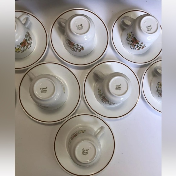 VTG Corning Ware Corelle INDIAN SUMMER Cup and Saucers,  8 saucers 8 Cups - Picture 8 of 16